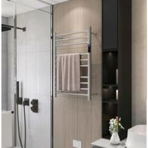 Toalheiro Térmico Grande Redondo Inox Polido Bivolt Controle de Temperatura e Timer Fio Lado Esquerd - Kazalinda Toalheiro Térmico Grande Redondo Inox Polido Bivolt Controle de Temperatura e Timer Fio Lado Esquerd - Kazalinda