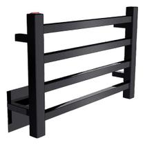 Toalheiro Térmico Solo Bivolt Preto Fio Oculto Lado Esquerdo Toalheiro Térmico Solo Bivolt Preto Fio Oculto Lado Esquerdo