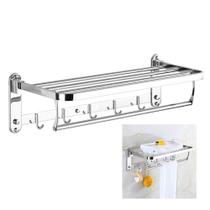 Toalheiro Varal Roupa Inox Prateleira Porta Toalha Armazenamento Quarto Banheiro Lavandeira Casa Hotel Pousada Suporte Gancho Multiuso Toalheiro Varal Roupa Inox Prateleira Porta Toalha Armazenamento Quarto Banheiro Lavandeira Casa Hotel Pousada Suporte Gancho Multiuso
