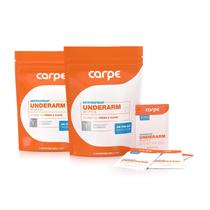 Toalhetes antitranspirantes Carpe On-the-Go Sweat Blocking, pacote com 2 Toalhetes antitranspirantes Carpe On-the-Go Sweat Blocking, pacote com 2