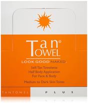 Toalhetes autobronzeadores, toalha bronzeada Half Body Plus, pacote com 50 Toalhetes autobronzeadores, toalha bronzeada Half Body Plus, pacote com 50
