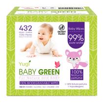 Toalhetes Biodegradáveis Yugi Baby Green Natural - 432 Unidades