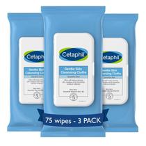 Toalhetes Cetaphil para limpeza suave da pele facial e corporal x75