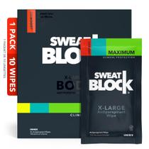 Toalhetes corporais antitranspirantes SweatBlock Clinical Strength, pacote com 10