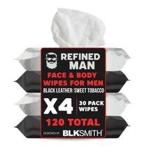 Toalhetes corporais e faciais BLKSMITH Refined Man para homens x4 - 120 quilates