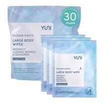Toalhetes corporais YUNI Beauty Large, sem perfume, 30 unidades, biodegradáveis