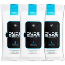 Toalhetes de banho Dude On-The-Go, pacote com 3 x 24 de vitamina E sem perfume