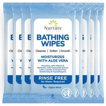 Toalhetes de banho Nurture Valley Rinse Free com toalhetes Aloe 64 Toalhetes de banho Nurture Valley Rinse Free com toalhetes Aloe 64
