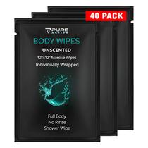 Toalhetes de banho Pure Active 40 embalados individualmente 30x30cm