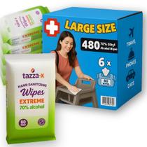 Toalhetes de limpeza de mãos com álcool Tazza 480, 80 quilates, pacote com 6 Toalhetes de limpeza de mãos com álcool Tazza 480, 80 quilates, pacote com 6