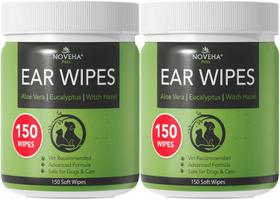 Toalhetes de limpeza de orelhas para cães e gatos NOVEHA 300 unidades de aloe eucalipto