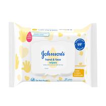 Toalhetes de limpeza higienizantes para bebês Johnson's Hand & Face 25 ct