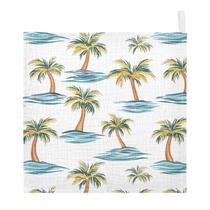 Toalhetes de musselina para bebês vvfelixl Beach Palmeiras 30x30cm, pacote com 3 Toalhetes de musselina para bebês vvfelixl Beach Palmeiras 30x30cm, pacote com 3