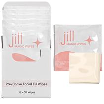 Toalhetes de óleo pré-barbear Jill Magic Dermaplane para mulheres, pacote com 6