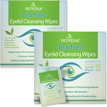 Toalhetes de pálpebras e cílios com óleo de melaleuca NOVEHA com ácido hialurônico 120 unidades Toalhetes de pálpebras e cílios com óleo de melaleuca NOVEHA com ácido hialurônico 120 unidades