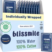 Toalhetes de viagem blissmile 100% em água embalados individualmente 22 quilates
