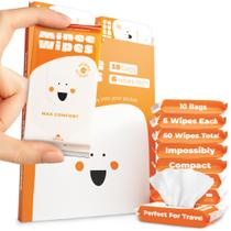 Toalhetes de viagem MOONIES Impossivelmente Compact, 60 lenços umedecidos, pacote com 10 Toalhetes de viagem MOONIES Impossivelmente Compact, 60 lenços umedecidos, pacote com 10