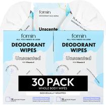 Toalhetes desodorantes FOMIN Travel 30 unidades sem perfume com pH balanceado Toalhetes desodorantes FOMIN Travel 30 unidades sem perfume com pH balanceado