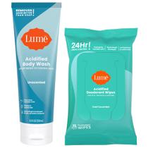 Toalhetes desodorantes laváveis e laváveis para lavagem corporal Lume 250 ml (15 unidades)