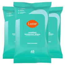 Toalhetes desodorantes Lume Acidificados 24 horas para controle de odor 45 ct x3