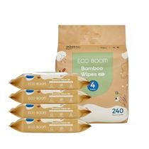 Toalhetes ECO BOOM Bamboo Viscose Biodegradáveis Sem Fragrância