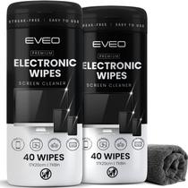 Toalhetes Eletrônicos EVEO Screen Cleaner - Pacote com 80 Unidades (2 x 40) + Pano