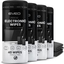 Toalhetes eletrônicos sem riscos para limpador de tela e relógio inteligente pacote com 4 x 40 Tela de TV, Smart TV, tela de computador, laptop, telefone, tablet e dispositivos eletrônicos tecido de microfibra incluído 160 toalhetes