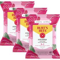 Toalhetes faciais Burt's Bees Micellar com água de rosas de 30 quilates (3 unidades) Toalhetes faciais Burt's Bees Micellar com água de rosas de 30 quilates (3 unidades)