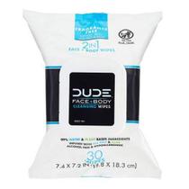 Toalhetes faciais sem fragrância 30 unidades da Dude Wipes (pacote com 2)