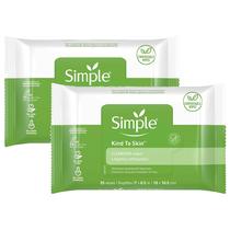 Toalhetes faciais Simple Kind to Skin, removedor de maquiagem suave, 25 quilates