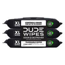 Toalhetes laváveis Dude Wipes Odor Destroyer XL, pacote com 3 x 144