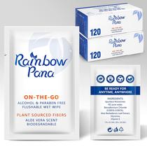 Toalhetes laváveis Rainbow Pana biodegradáveis 240 unidades