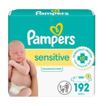 Toalhetes Pampers Sensitive à base de água, hipoalergênicos, sem perfume