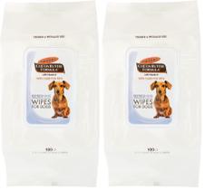 Toalhetes para animais de estimação Palmer's Cocoa Butter Vitamina E, 100 ct, pacote com 2