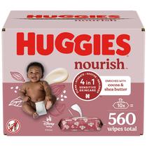 Toalhetes para bebês Huggies Nourish Scented 560 toalhetes com botão de pressão