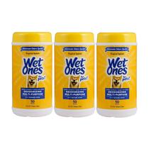 Toalhetes para cães, Wet Ones, pacote com 3, 50 unidades, desodorizante tropical