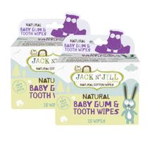 Toalhetes para gengivas e dentes para bebês Jack N' Jill Natural & Safe x25 Toalhetes para gengivas e dentes para bebês Jack N' Jill Natural & Safe x25