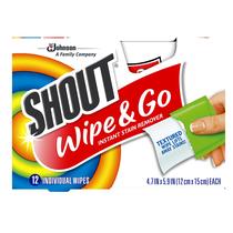 Toalhetes Removedores de Manchas Shout Wipe and Go - Pacote com 72 Unidades