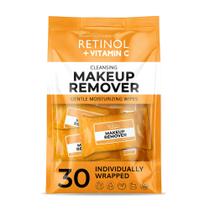 Toalhetes removedores de maquiagem Retinol e Vitamina C, 30 unidades tamanho de viagem Toalhetes removedores de maquiagem Retinol e Vitamina C, 30 unidades tamanho de viagem