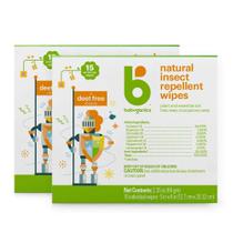 Toalhetes Repelentes de Insetos Babyganics Sem DEET - 60 Toalhetes