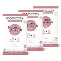 Toalhetes Umedecidos Momcozy Natural para Bomba de Mama - Pacote com 3 (90 Unidades)