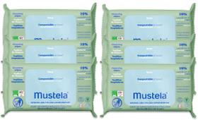 Toalhetes Umedecidos Mustela Baby Home Compostáveis - Pacote com 6x60 Unidades