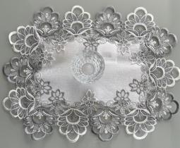 Toalhinha de Bandeja Kasilar Veneza Luxo 30x45cm Bordado Guipir