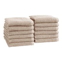 Toalhinha Great Bay Home Taupe 100% algodão, pacote com 12 (30x30cm)