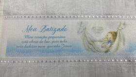 Toalhinha lembrança de batizado azul Toalhinha lembrança de batizado azul
