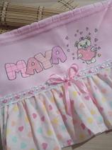 Toalhinha nome Maya cor rosa