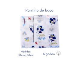 Toalhinha paninho de boca 03-peças disney 100% algodão-minasrey babetes