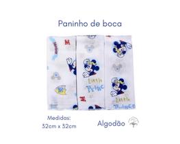 Toalhinha paninho de boca 03-peças disney 100% algodão-minasrey babetes