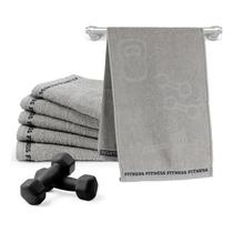 Toalhinha Para Academia Fitness Malhação Kit Com 05 Unidade Cinza Lisa