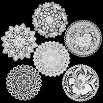Toalhinhas de Crochê Zelphvt Kit com 6 Peças 16 cm Brancas de Renda